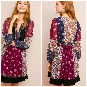 Anthropologie Maeve Quartier Latin Velvet Dress S